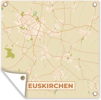 Tuin poster Plattegrond - Euskirchen - Kaart - Stadskaart - Vintage - 200x200 cm - Tuindoek