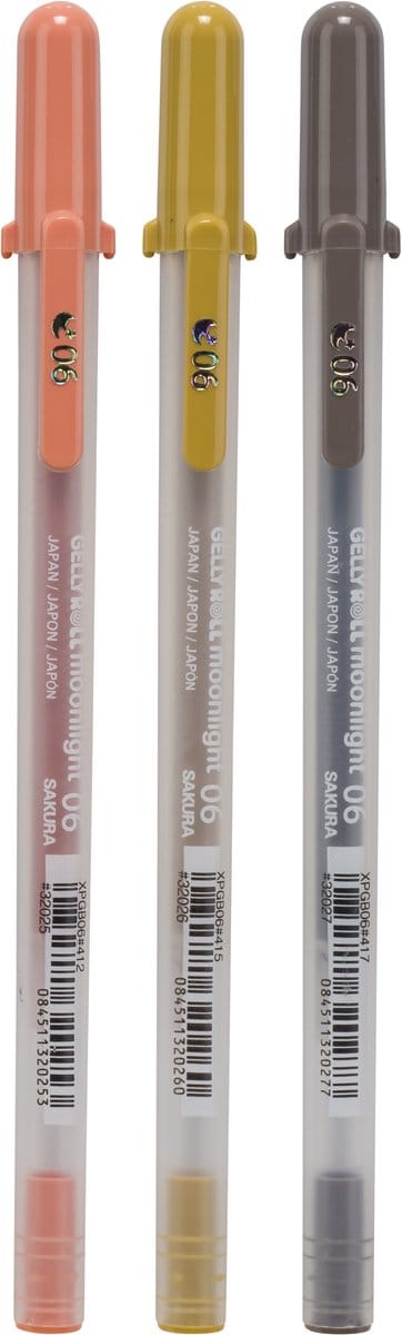 Gelschrijver Sakura Gelly Roll Moonlight 06 nature set à 3 kleuren | 6 stuks