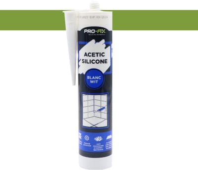 Pro-Fix Acetoxy Siliconenkit Zwart – 300 ml, Schimmelbestendig, Waterdicht