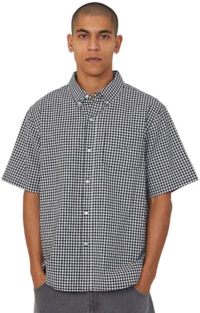 HUF 89 Micro Gingham SS Casual T-shirt heren Zwart S