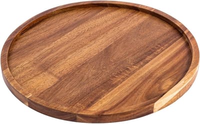 Rond dienblad van acaciahout voor voorgerechten en charcuterie, decoratief en multifunctioneel, diameter 29,5 cm, perfect voor huisdecoratie en feesten