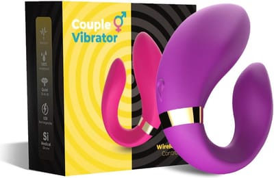 Bossoftoys - 52-00030-1 - Vibrator voor lesbisch koppel - met handige afstandbedieing - Crescent paars - 100% waterdicht - 9 vibratiestanden - USB oplaadbaar - Voor geile stelletjes!