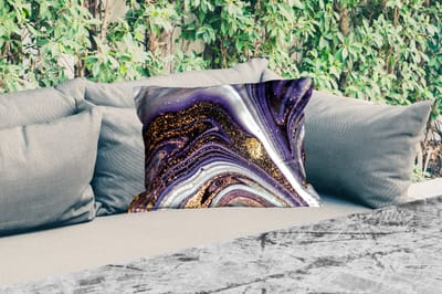 Buitenkussens - Tuin - Marmer - Paars - Luxe - Marmerlook - Glitter - 50x30 cm