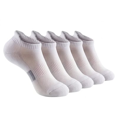 Wit sport sokken heren dames – lage sportsokken met elastische pasvorm – ademende enkelsokken voor hardlopen fitness en training – comfortabele sport sokken – maat 39-42 – set van 5 paar