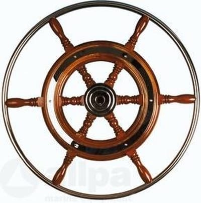 Allpa mahonie Stuurwiel Type 3 met RVS Hoepel  Ø 42 cm