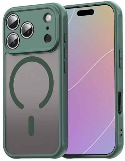 Coverup Hoesje - Geschikt voor iPhone 17 Pro Hoesje - Coverup Mat Transparante Back Cover met Camera Cover - MagSafe Compatible - Groen