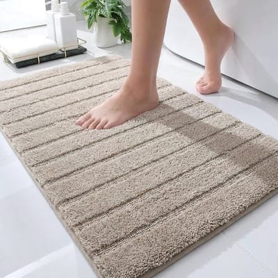 Casilin Badmat Antislip 70x120cm California - Waterabsorberende Badkamermat - Wasbaar en Sneldrogend - Voor Douche en Bad - 100% Katoen - Rechthoek - Sand, Bruin
