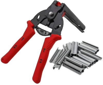 Allecto - Pig Ring Pliers - M Clip Pliers - Ergonomisch en efficiënt - Rood - Bird Mesh Cage - Voor het bevestigen van gaas - 600 clips