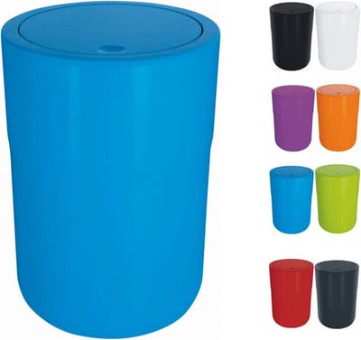 Badkamer Prullenbak 5L Blauw - Draaiend Deksel - Cosmetica Prullenbak - Badkameraccessoires