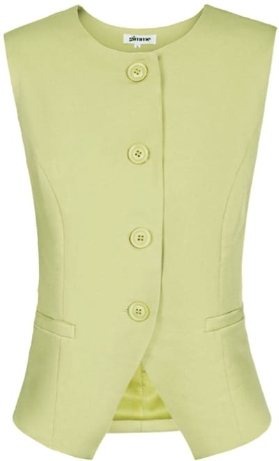 Gimme - Charm Top – Charmante Zomerse Top – Comfortabel Geweven Shirt met Elegant Accent - Groen - Maat S
