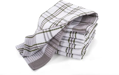 Tiseco Home Studio - Keukenhanddoek HONEY WAFFLE - SET/8 - 100% katoen - ultra-absorberend - sneldrogend- duurzaam materiaal - 50x70 cm - Groen