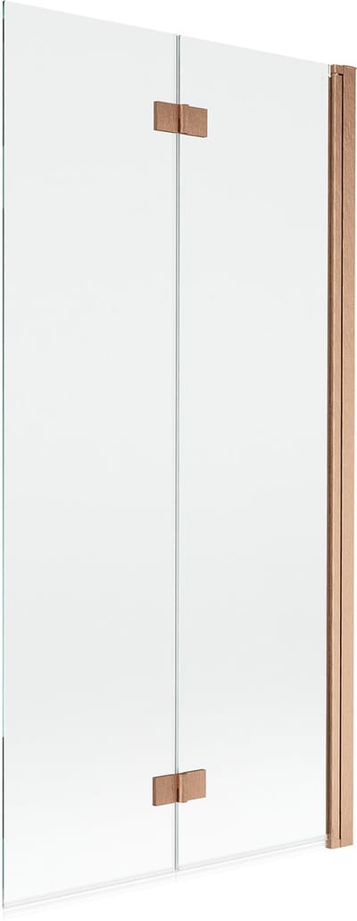 Mexen Mist douchewand 2-delig rechts 90 x 150 , transparant, geborsteld koper - 8A9-090-002-65-00-P