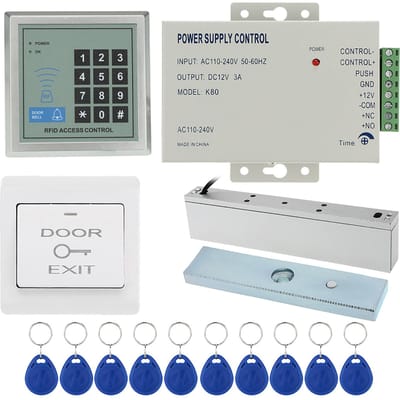 Kit de système de contrôle d'accès de porte, contrôleur hôte de mot de passe + serrure magnétique électrique de 180kg396lb multicolore