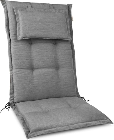 Beautissu HighLux HL – Tuinkussen Hoge Rug Kussen 120x50x7cm – Outdoor Zitkussen voor Tuinstoel Licht Grijs