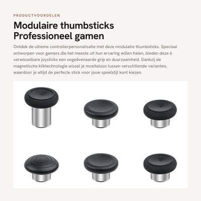 Dailygoods- Thumbsticks modulaire magnetische set - 6 verwisselbare joysticks - antisliprubber - professionele gamingcontrollers - verbeterde gripduurzaamheid - voelbare feedback