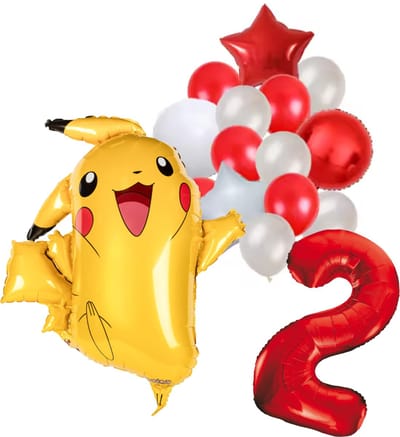 Pokemon ballon set - 62x78cm - Folie Ballon - Pokemon - Pikachu - Themafeest - 2 jaar - Verjaardag - Ballonnen - Versiering - Helium ballon