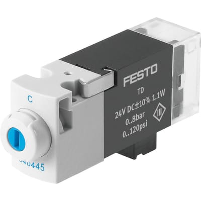 Festo 3/2 NC Monostabiel Lucht Magneetventiel Aansluitplaatmontage 10l/min 0 - 8bar/0 - 116psi - 540445