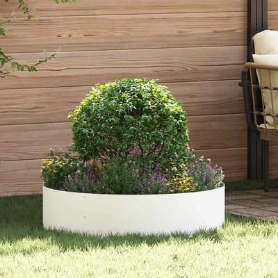 vidaXL - Plantenring - Wit - 80 - x - 80 - x - 20 - cm - Koudgewalst - staal