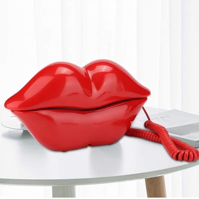 Dailygoods- Telefoonhouder - Lipvormig Design - Decoratie Thuis - Bedraad - Sexy Vorm - Voor Kantoor/Huis