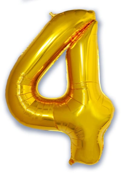 Folie Ballon Cijfer 4 Jaar Cijferballon Helium Ballonnen Feest Versiering Folieballon Verjaardag Versiering Goud 86 Cm