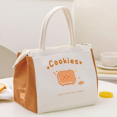 Leuke draagtas - Geïsoleerde lunchtas - Geïsoleerde tas - Perfect voor strand en kamperen - Compact en elegant - Preppy stijl - Heerlijk gebakspatroon