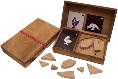 Houten Tangram Spel voor 1 of 2 Personen - Puzzel en Denkspel