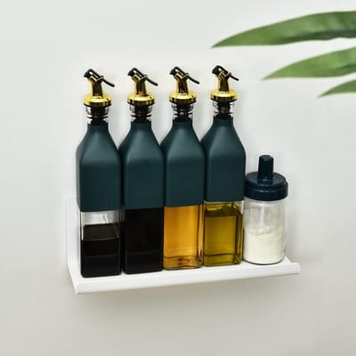 Famanu - Acryl wandrek set van 2, wit, zonder boren, zelfklevend zwevend rek voor keuken of badkamer