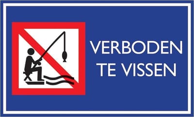Pickup Nautic verboden te vissen - Bord 33x20cm