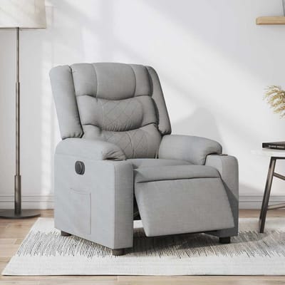 vidaXL - Fauteuil - elektrisch - verstelbaar - stof - lichtgrijs
