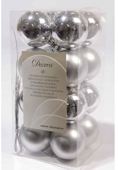 Decoris kerstballen – 16 stuks – kunststof - 4cm