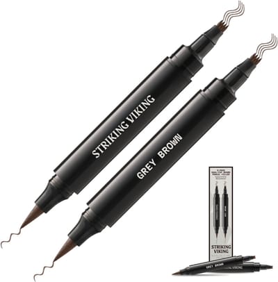 Striking Viking Beard Filler Pen voor Mannen - Donkerbruin - 2-pack