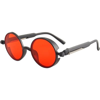 Vintage Gotische Steampunk Zonnebrillen Luxe Designer Hoge Kwaliteit Mannen en Vrouwen Klassiek Rond PC Frame Zonnebrillen