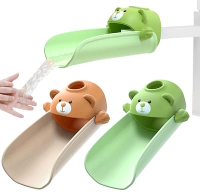 Unyqoos® Veilige waterkraanverlenger voor kinderen met temperatuurindicatie en siliconen bevestiging