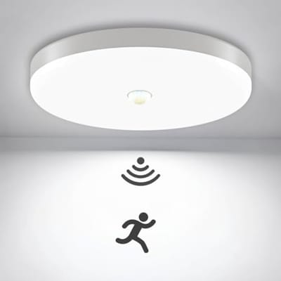 Ronde LED Plafondlamp met Bewegingssensor - 18W 6000K Koel Wit Licht voor Binnen