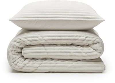 Sleeptime 2 in 1 Teddy Rib Dekbed zonder Overtrek - Dekbed Inclusief Slopen - 140 x 200 cm - Beige