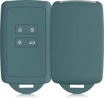 kwmobile autosleutelhoes geschikt voor Renault 4-knops Smartkey (Keyless Go) - Siliconenhoes in Arctische nacht - Sleutelcover