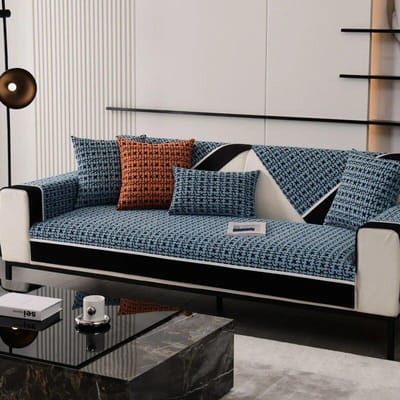 Duizend Vogel Raster Sofa Mat Chenille Sofa Hoes Alle seizoenen Universele Sofa Mat Woonkamer Huis Licht Luxe Decor Bankhoes 70x70cm 1pcs