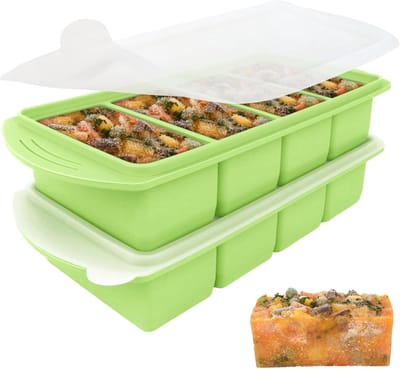 VHV - Diepvriesvorm - voedselveilige siliconen vierkante vorm 2 stuks - met deksel - voor meal prep, soep, saus en vriezer