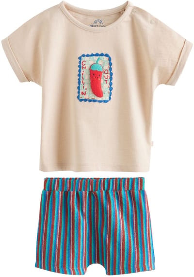 Next - Jongens - Setje met topje en short voor baby’s - Naturel