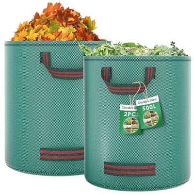 Tuinafvalzak 2 x 500 L met 4 Handvatten - Waterdicht, Duurzaam en Zelfstandig Staand