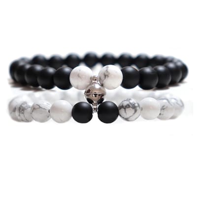 Sorprese armband - Friends - vriendschapsarmbandjes - zwart/wit - unisex - cadeau - Model K