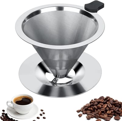 Ynkkvre - Percolator Filter - Roestvrij Staal 304 - Dubbele Weefstructuur + 800 Mesh Dichtheid - 1 - Camping & Reizen Gebruik Zilver
