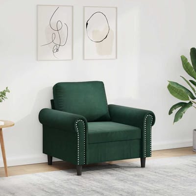 vidaXL - Fauteuil - 60 - cm - fluweel - donkergroen