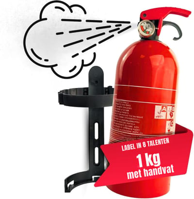 AMA® Brandblusser Auto - Brandblusser -Schuimblusser - Met Handvat - 1 KG - ‎29x10x10cm - Rood