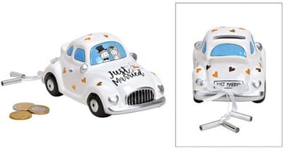 Geldbus Auto Just Married Keramiek 16 x 7 x 8 cm