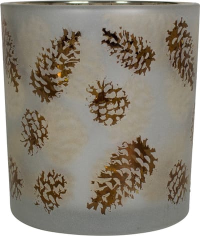 Theelichthouder herfst dennenappel small 8cm