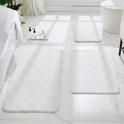 Machinewasbare Antislip Badmat Set - 3-delig, Absorberende en Sneldrogende Badkamermatten