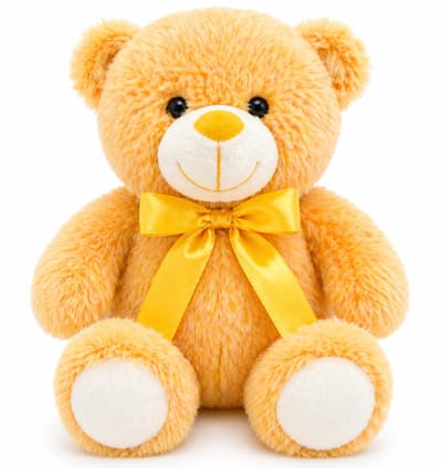 Teddybeer Geel met Strik Pluche Knuffel 22 cm - Speelgoed Knuffels voor Kinderen - Knuffelbeer Teddy Beer - Beertje Plush Toy - Valentijnsdag Cadeau Vrouw