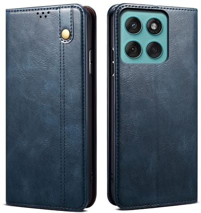 Coverup Hoesje - Geschikt voor Motorola Edge 60 / 60 Fusion Hoesje - Coverup Premium Classic Book Case - Blauw