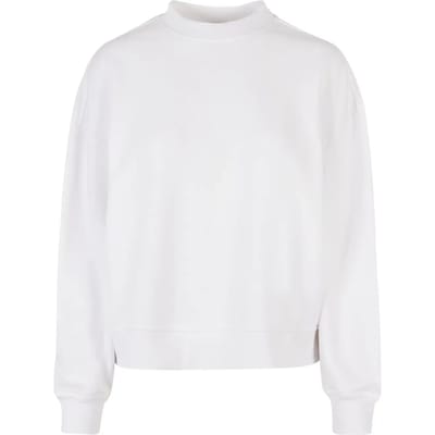 Build your Brand Ladies Oversized Crewneck Sweatshirt BY212 - White - XS